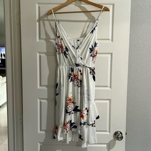 Floral white midi dress